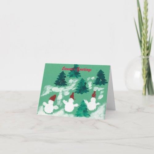 Dancing Snowmen Holiday Card