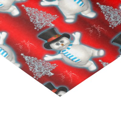 Dancing Snowmen on Red Christmas
