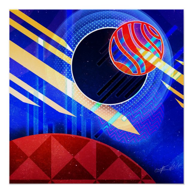 Dancing Spheres Digital Art Poster (Front)