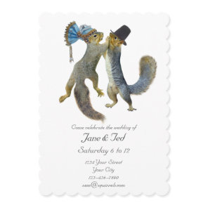 Dancing Squirrels Wedding Invitation
