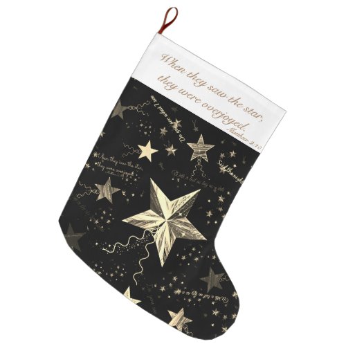 Dancing Star in the Night Large Christmas Stocking