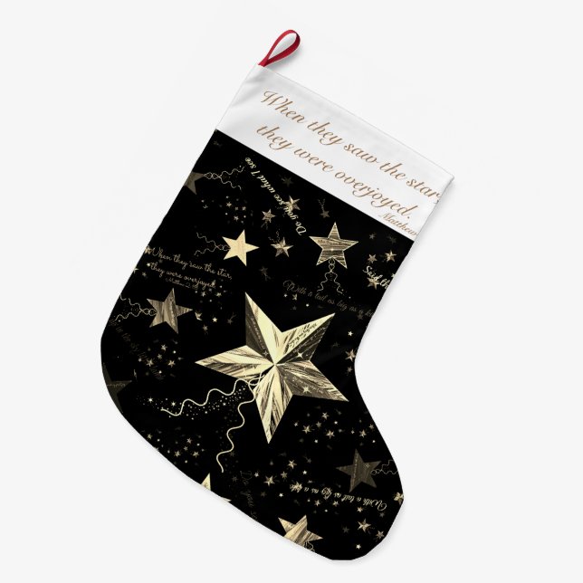 Dancing Star in the Night Large Christmas Stocking (Front (Hanging))