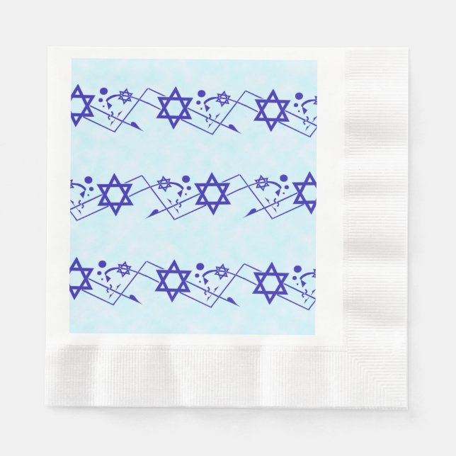 Dancing Star of David on clouds Napkins (Front)