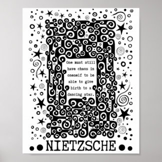 Dancing STAR quote by Nietzsche Poster