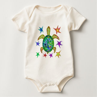 Dancing Star Turtle Baby Bodysuit