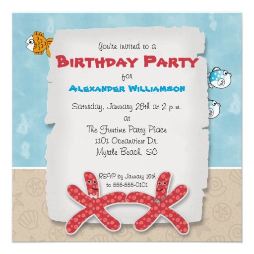 Starfish Birthday Invitations 8