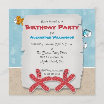 Dancing Starfish Couple Party Invitation by sfcount at Zazzle