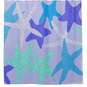 Dancing Starfish Lavender Shower Curtain