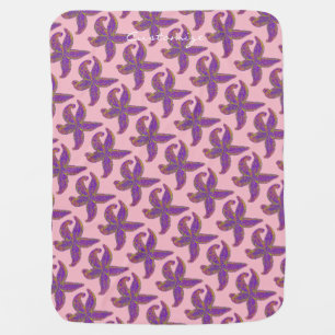 dancing starfish pattern Thunder_Cove pink/blue Baby Blanket