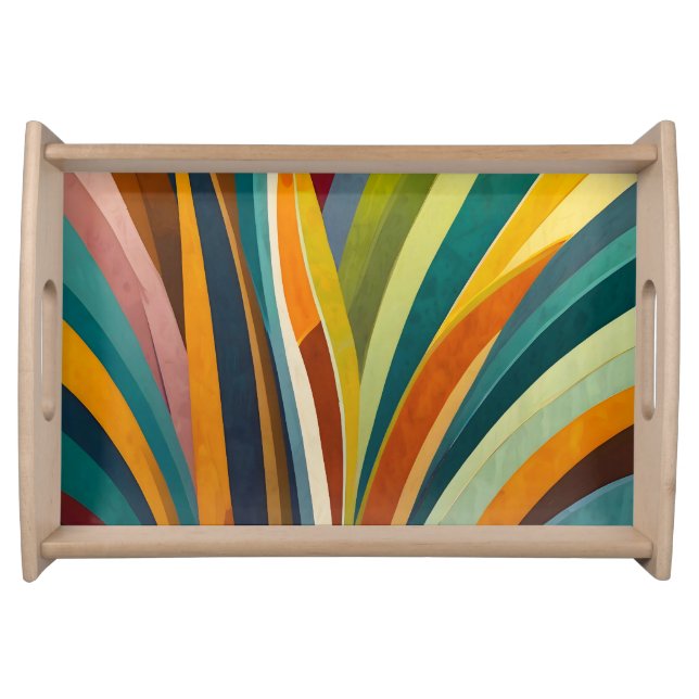 Dancing Stripes in Color Serving Tray (Front)