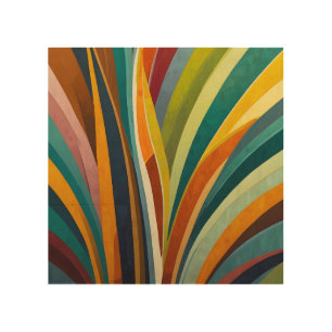 Dancing Stripes in Color Wood Wall Art