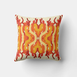 Dancing Sunburst Pop Of Color Abstract Art Throw Pillow