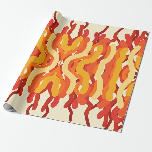 Dancing Sunburst Pop Of Color Abstract Art  Wrapping Paper (Unrolled)