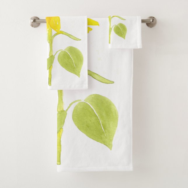 'Dancing Sunflower' Bath Towel Set (Insitu)