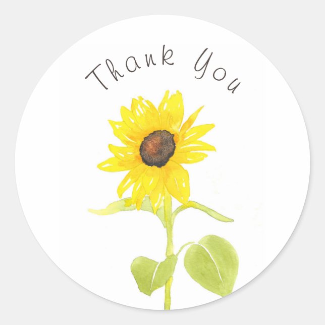 'Dancing Sunflower' Classic Round Sticker (Front)