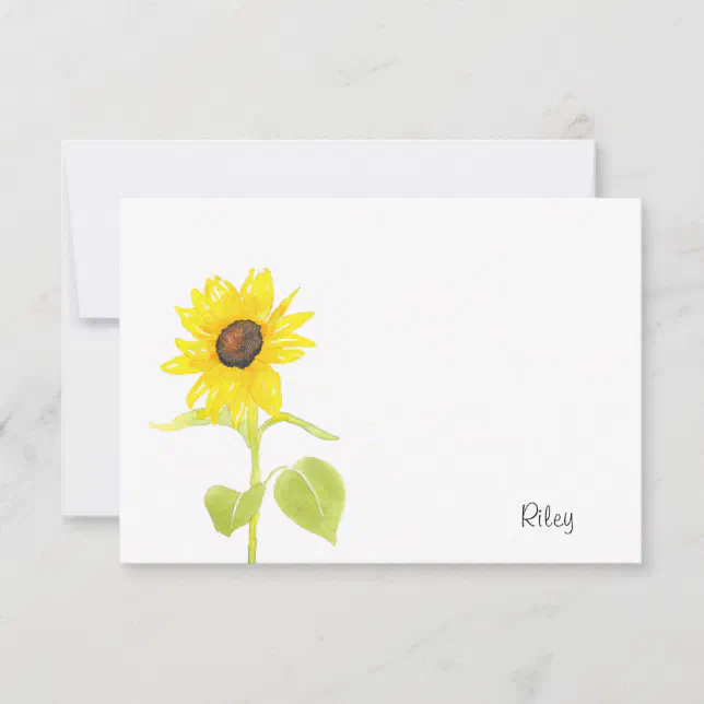'Dancing Sunflower' Note Card | Zazzle