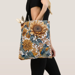 Dancing Sunflowers Pattern Design Tote Bag