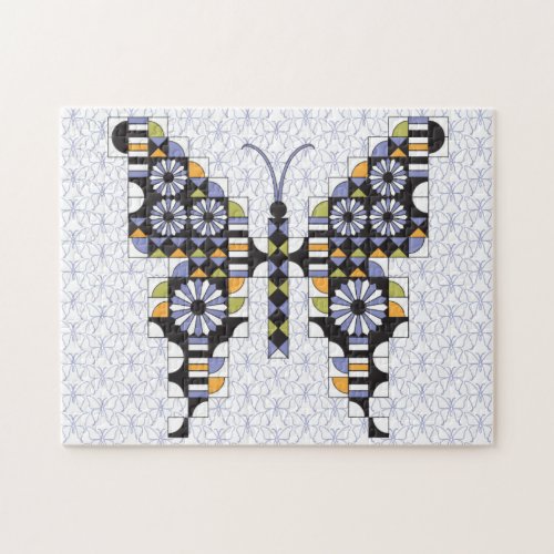 Dancing Swallowtail Butterfly Quilt Pattern Jigsaw Puzzle