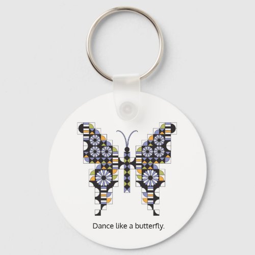 Dancing Swallowtail Butterfly Quilt Pattern Keychain