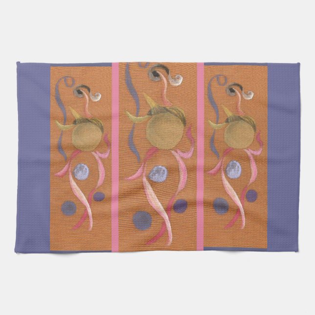 Dancing, Swirling Bodies Circus Kitchen Towel (Horizontal)