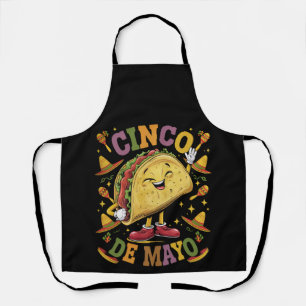 Dancing Taco Funny Cinco De Mayo Fiesta Party Apron