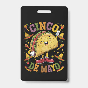 Dancing Taco Funny Cinco De Mayo Fiesta Party Badge
