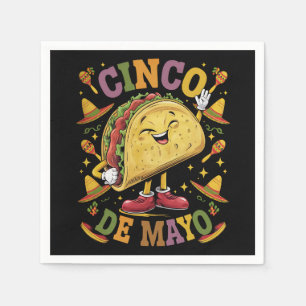 Dancing Taco Funny Cinco De Mayo Fiesta Party Napkins