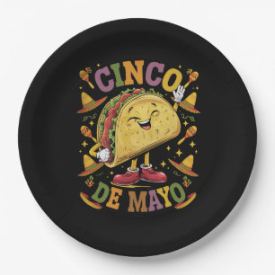 Dancing Taco Funny Cinco De Mayo Fiesta Party Paper Plates