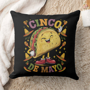 Dancing Taco Funny Cinco De Mayo Fiesta Party Throw Pillow