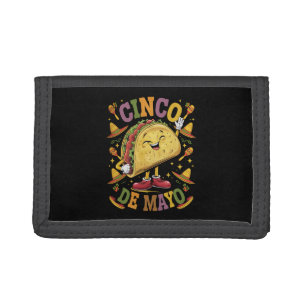 Dancing Taco Funny Cinco De Mayo Fiesta Party Tri-fold Wallet
