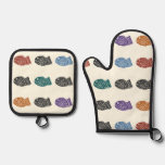 Dancing Taiyaki Oven Mitt &amp; Pot Holder Set