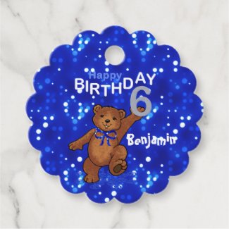 Dancing Teddy Bear 6th Birthday Plate