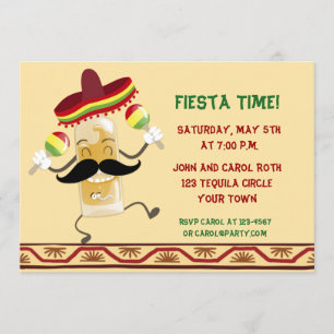 Dancing Tequila Bottle Fiesta Invitation