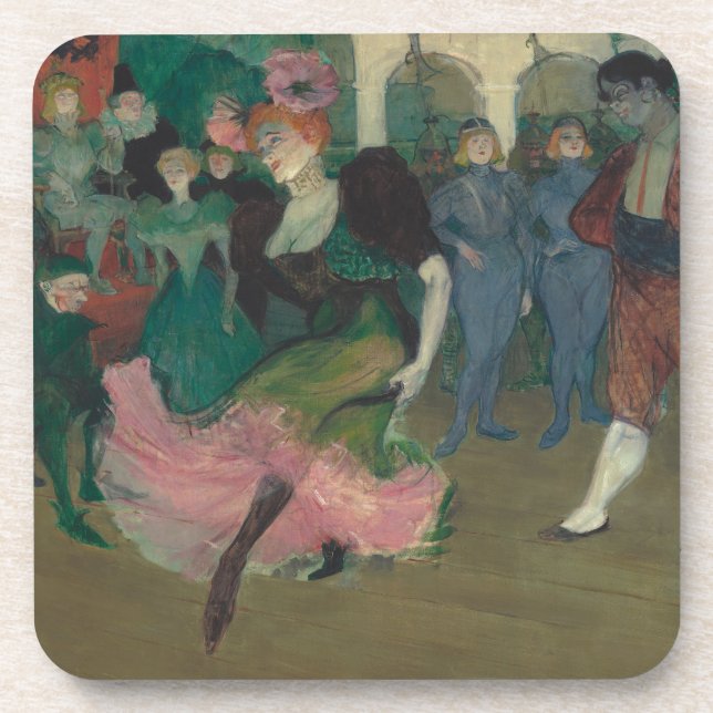 Dancing the Bolero - Toulouse-Lautrec Painting Beverage Coaster (Front)