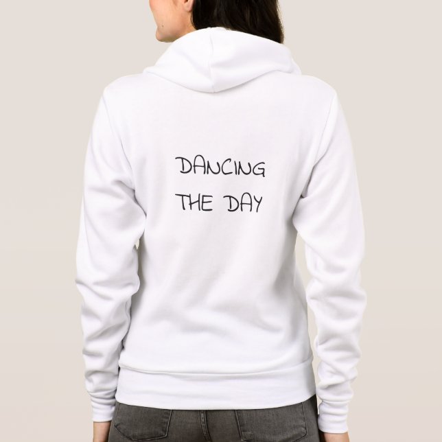Dancing The Day Soft Black Minimal X Art Hoodie (Back)