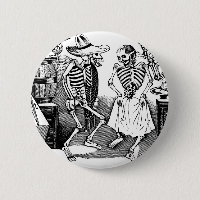 "Dancing the Jarabe in the Other World" Pinback Button (Front)