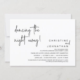 Dancing The Night Away, Wedding Elopement Party In Invitation