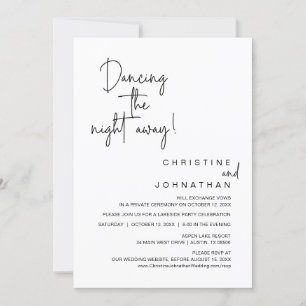 Dancing The Night Away, Wedding Elopement Party Invitation