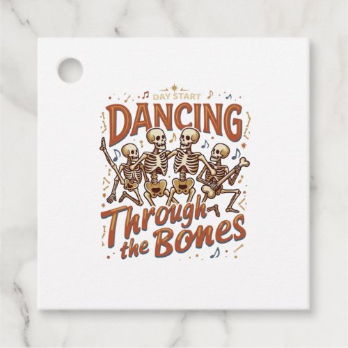 Dancing Through Bones Halloween Skeletons Music Ce Favor Tags