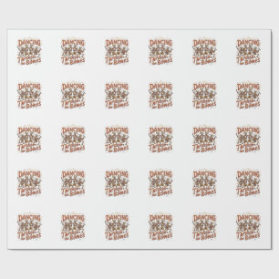 Dancing Through Bones Halloween Skeletons Music Ce Wrapping Paper