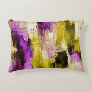 Dancing Through Violet Expressive Modern Abstract Accent Pillow