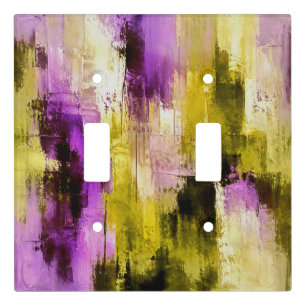 Dancing Through Violet Expressive Modern Abstract Light Switch Cover