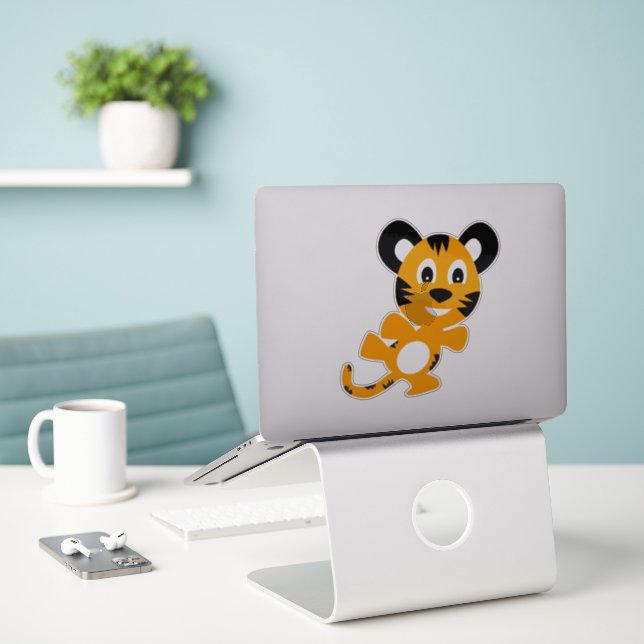 Dancing tiger sticker (Laptop On Desk)