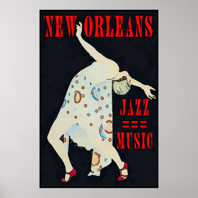 Dancing  to Jazz Music Orleans Poster (Front)