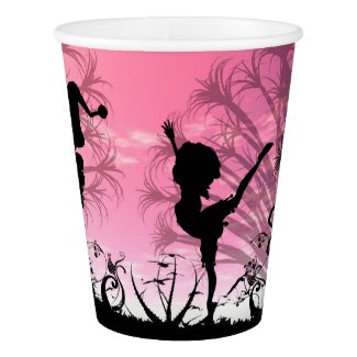 Dancing to violin music in a fantasy world paper cup