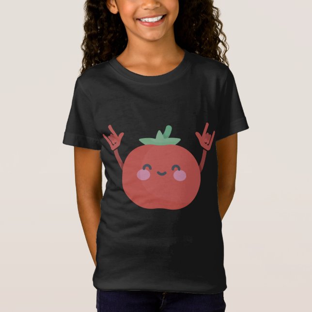 Dancing Tomato Funny Vegan Fruit Lover Dance Summe T-Shirt (Front)