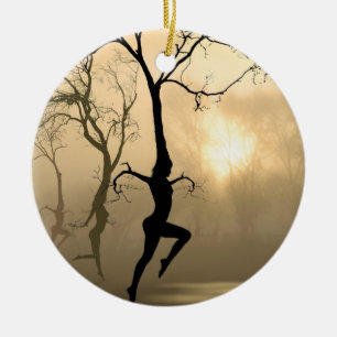 Dancing Trees Ceramic Ornament