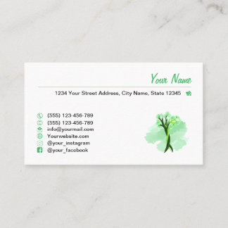 Dancing Trees in Love Green Your Own Visiting Business Card