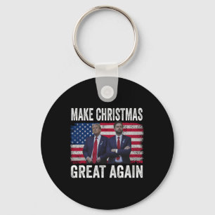 Dancing Trump Santa And Dj Vance Make Christmas Gr Keychain