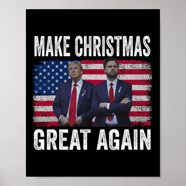 Dancing Trump Santa And Dj Vance Make Christmas Gr Poster (Front)